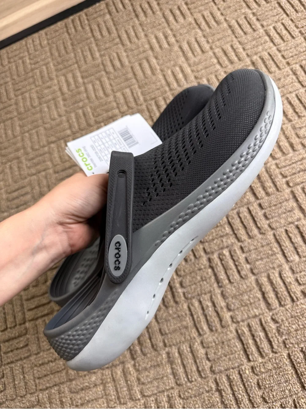 CROCS Men's Black Ventilated Foam Clog with Adjustable Heel Strap